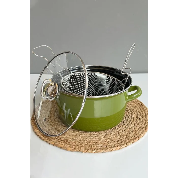 Milano Premium 22 cm Zeytin Yeşili Kızartma Tenceresi – 4,5 L