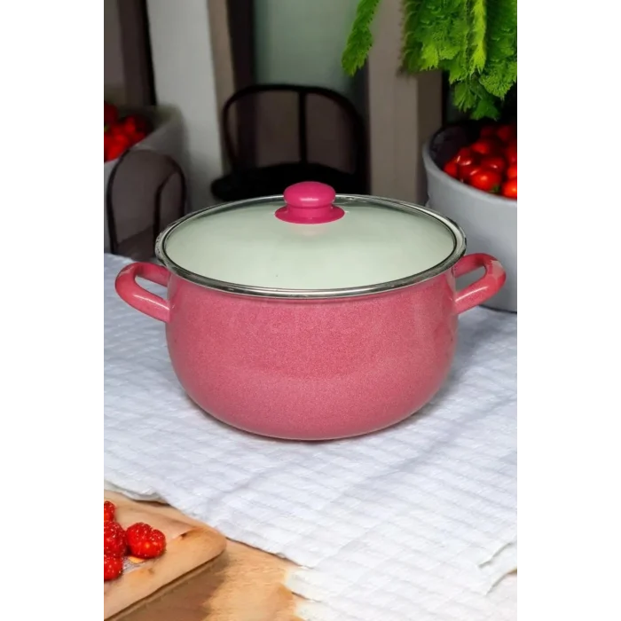 Luxe Emaye 24 cm Kırmızı Yoğurt Tenceresi – 5.5 L