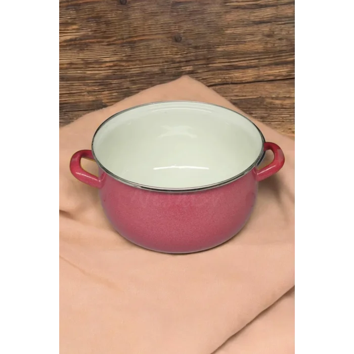 Luxe Emaye 24 cm Kırmızı Yoğurt Tenceresi – 5.5 L