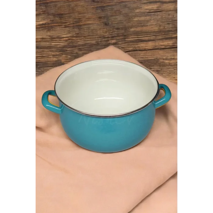 Turkuaz Lüks Emaye Derin Bombeli Yoğurt Tenceresi 5.5 Litre