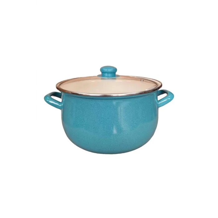 Turkuaz Lüks Emaye Derin Bombeli Yoğurt Tenceresi 5.5 Litre