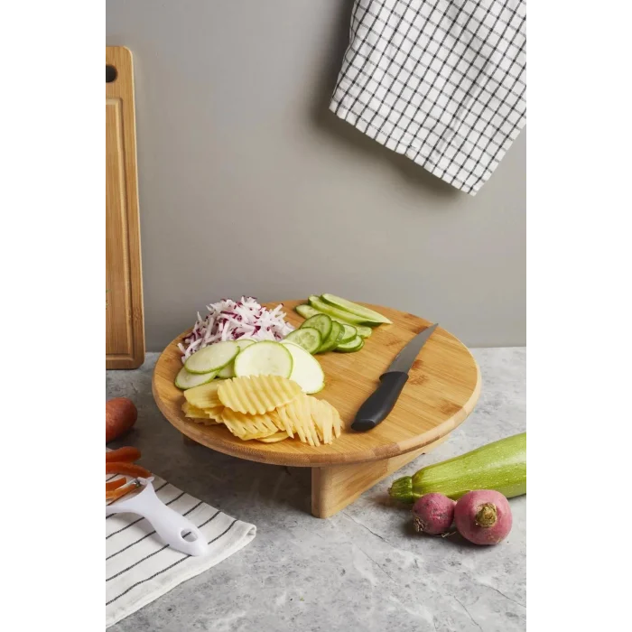 Prestij Bambu Ayaklı Kesme & Sunum Tahtası 30 cm