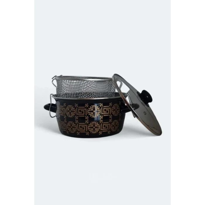 Prestij Siyah Desenli 22 cm Kızartma Tenceresi – 4.5 L