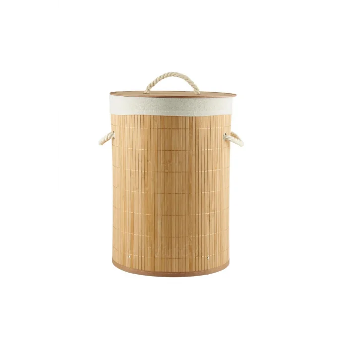 Bambu Luxury Round Laundry Basket – Çok Amaçlı Organik Düzenleme Sepeti