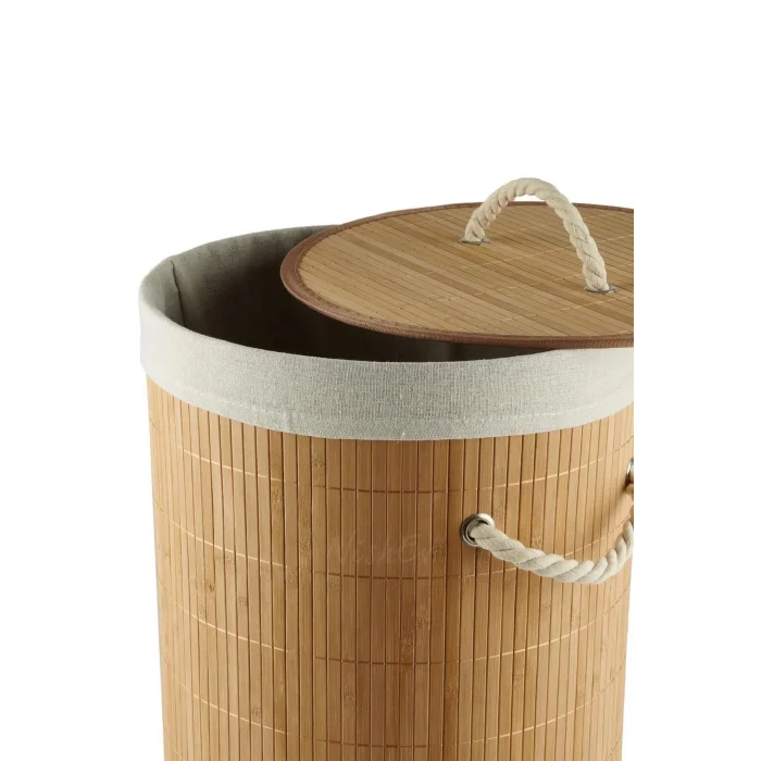 Bambu Luxury Round Laundry Basket – Çok Amaçlı Organik Düzenleme Sepeti