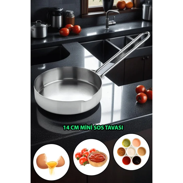 Prestij 14 cm Paslanmaz Çelik Çok Amaçlı Mini Tava