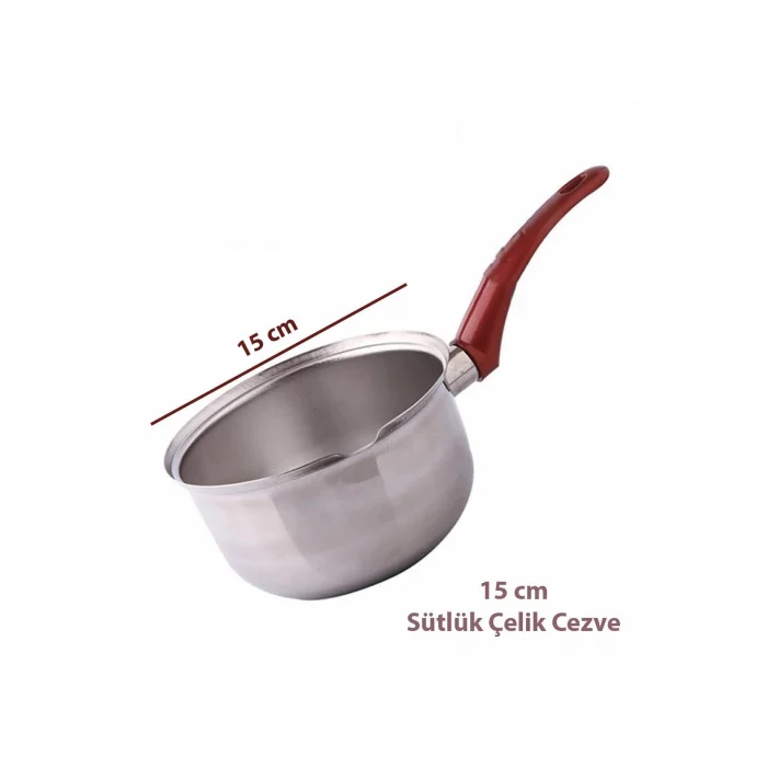 Koçerola 15 cm Premium Paslanmaz Çelik Sosluk ve Cezve