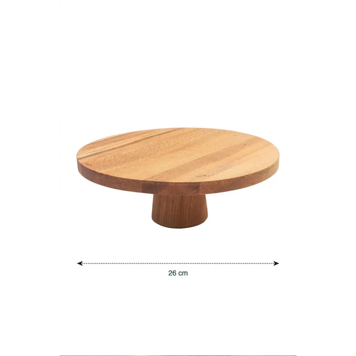Lüks Ahşap Yuvarlak Ayaklı Pasta Sunum Tabağı
