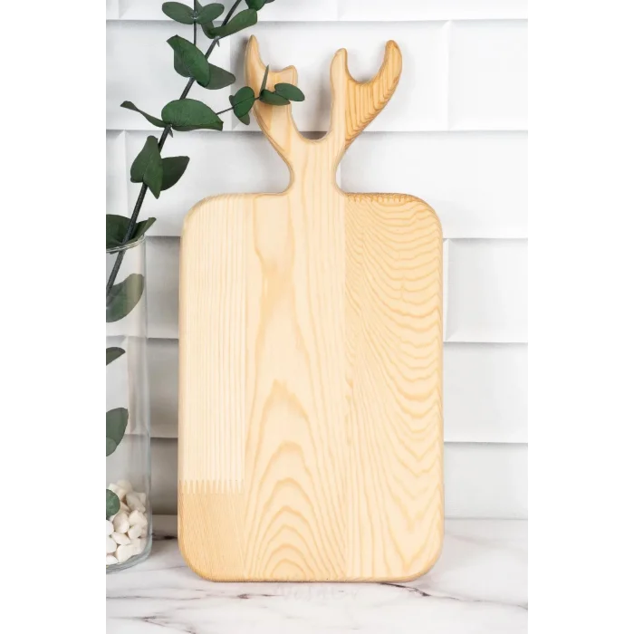 Premium Geyikli Ahşap Sunum Tahtası