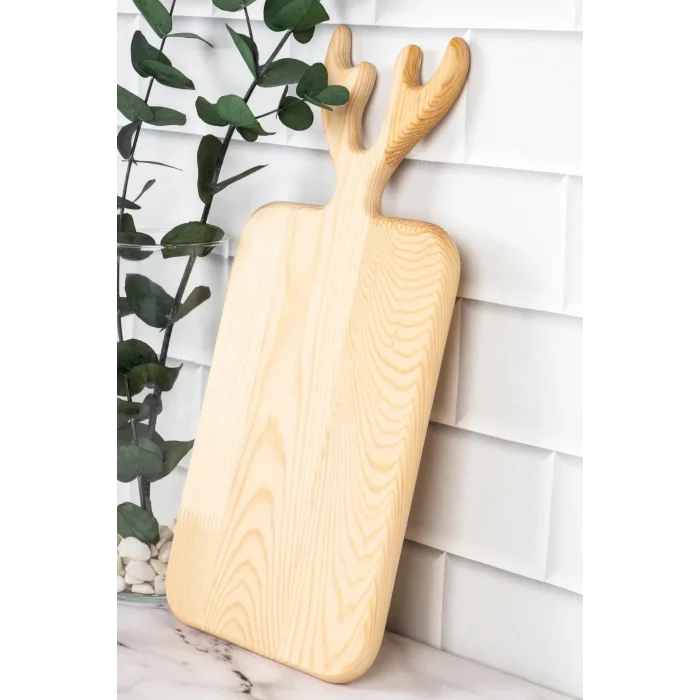 Premium Geyikli Ahşap Sunum Tahtası