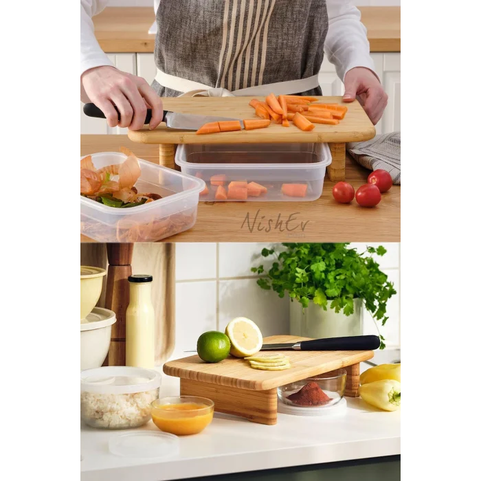 Stolthet Premium Ayaklı Bambu Sunum Tahtası 35x22 cm