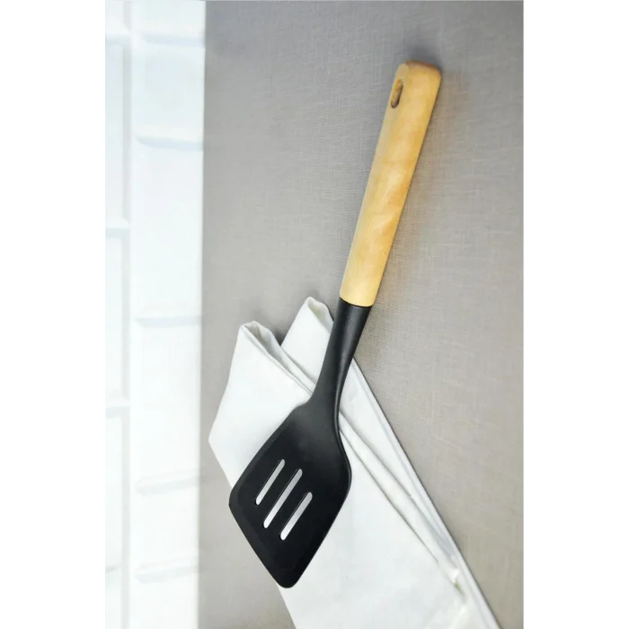 LuxeBamboo Silikon Delikli Spatula – Doğal Şıklık ve Sağlık