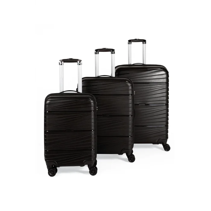 3’lü Valiz Bavul Seti Siyah – Darbelere Karşı Yüksek Koruma