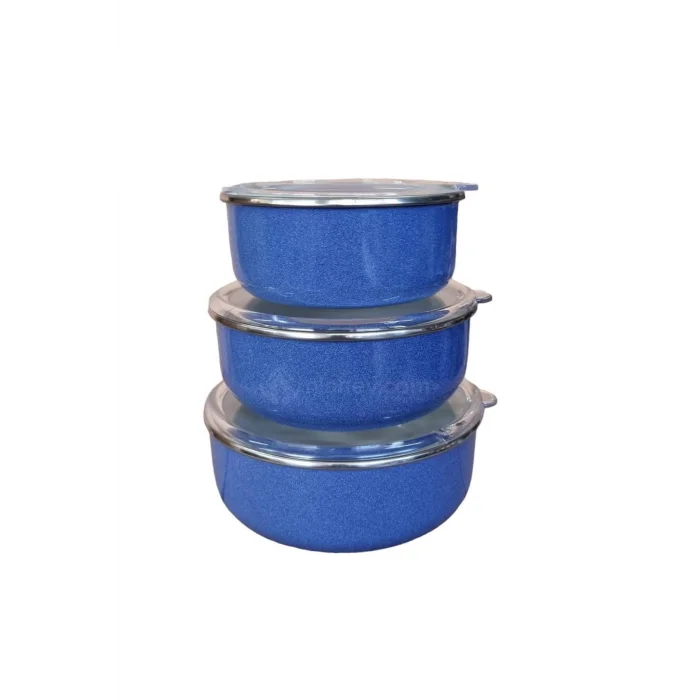 Nishev İtalyan Lüks Emaye Saklama Seti – Mavi