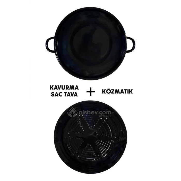 Hanımeli Premium Emaye Kavurma Tava ve Közmatik 28cm