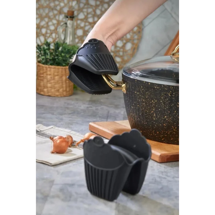 Premium 250°C Silikon Fırın Eldiveni – 10x10 cm – Gelişmiş Isı Yalıtımı