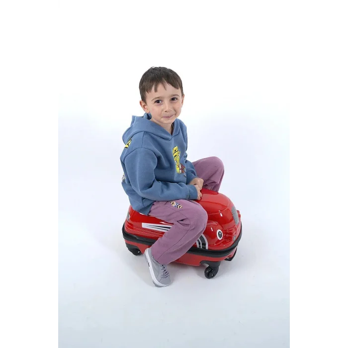 Nishev Kırmızı 360° Dönebilen ABS Çocuk Valizi - Hafif ve Dayanıklı