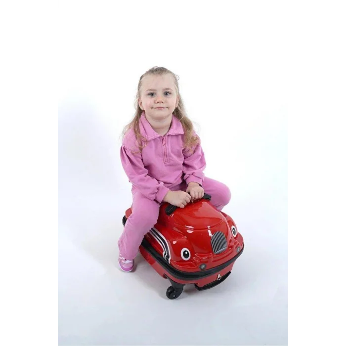 Nishev Kırmızı 360° Dönebilen ABS Çocuk Valizi - Hafif ve Dayanıklı