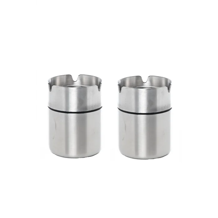 Lüks Paslanmaz Çelik Dekoratif Küllük – 2 Adet, Kokusuz & Dayanıklı