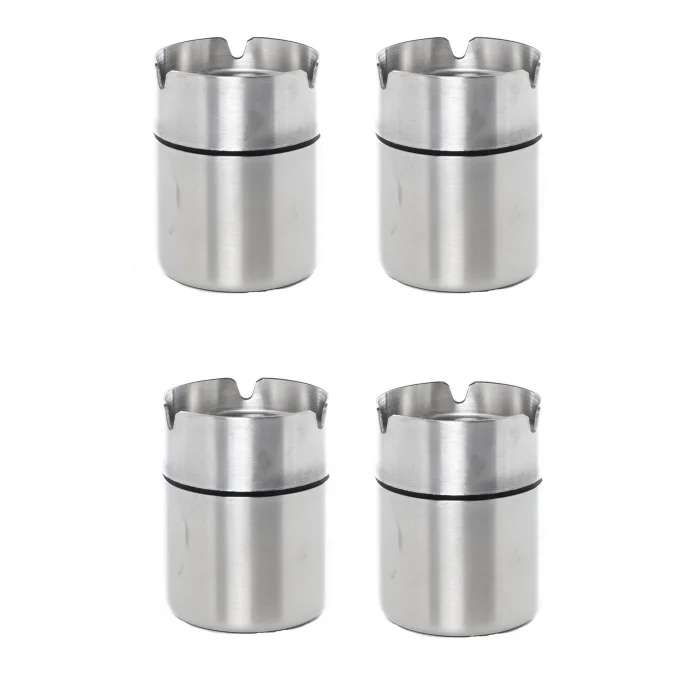 Lüks 4lü Paslanmaz Çelik Kokusuz Küllük Seti