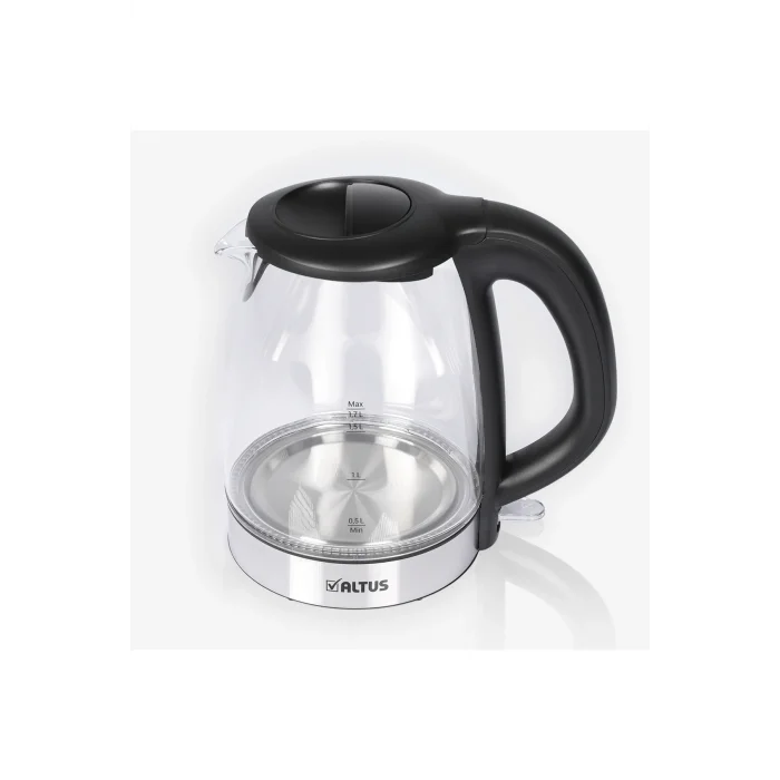 Al 4064 C Premium 1.7L Cam Kettle – 2200W LED Işıklı, 360° Döner Taban, Otomatik Kapanma