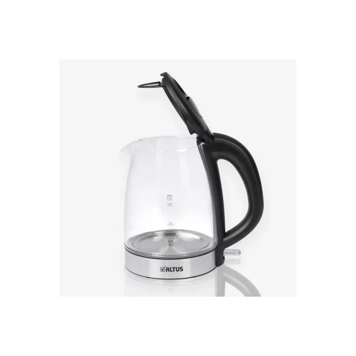 Al 4064 C Premium 1.7L Cam Kettle – 2200W LED Işıklı, 360° Döner Taban, Otomatik Kapanma