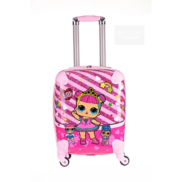 Lüks Pembe ABS Çocuk Valizi 360° – Hafif & Dayanıklı