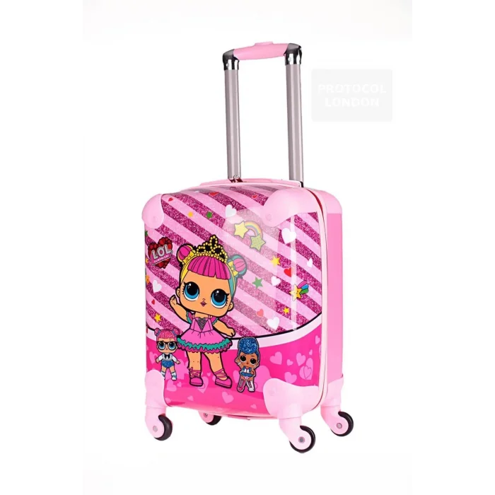 Lüks Pembe ABS Çocuk Valizi 360° – Hafif & Dayanıklı