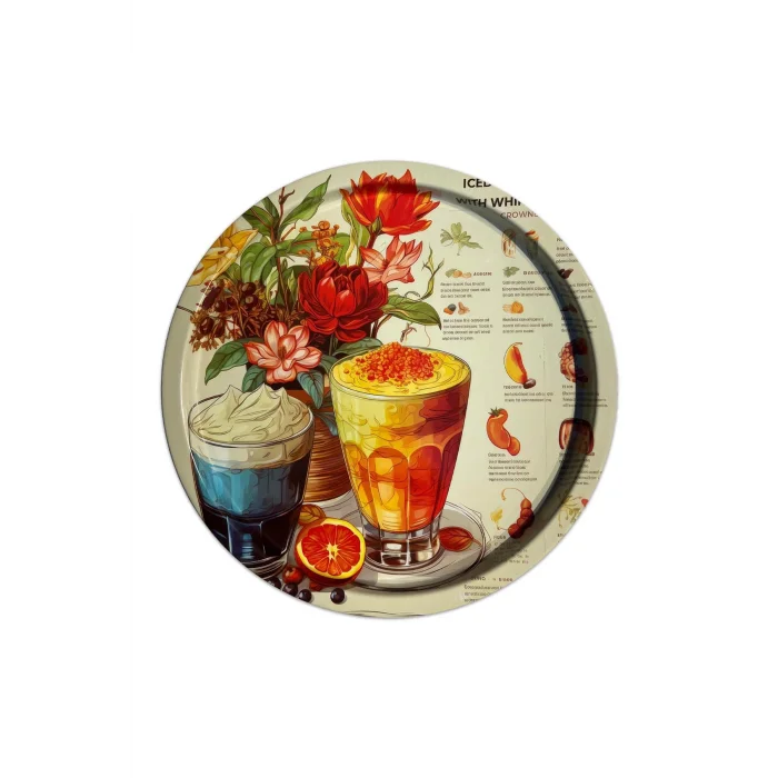 Premium 35 cm Metal Yuvarlak Tepsi – Özel Tasarım