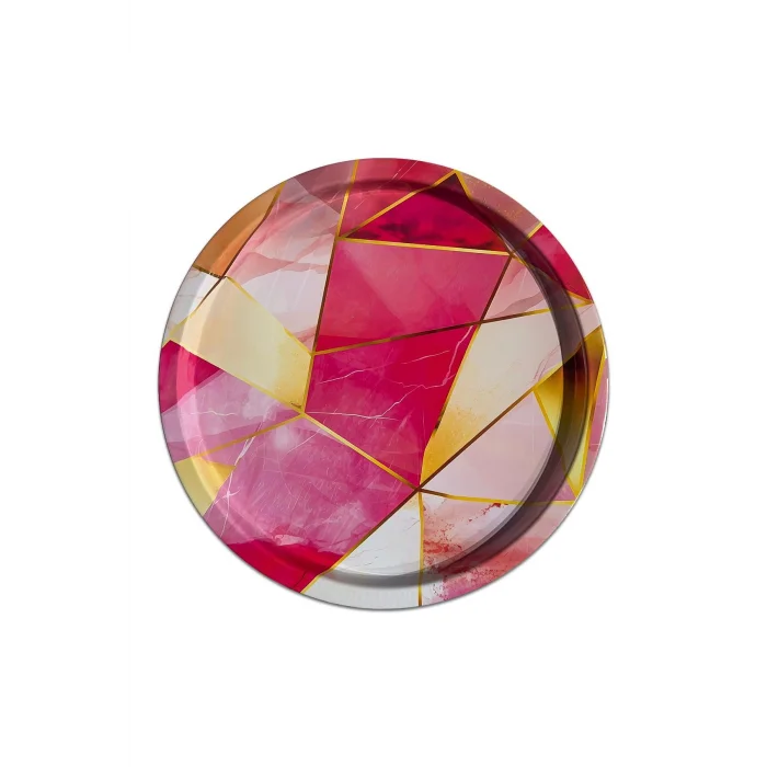 Lüks 35cm Metal Yuvarlak Tepsi – Özel Tasarım