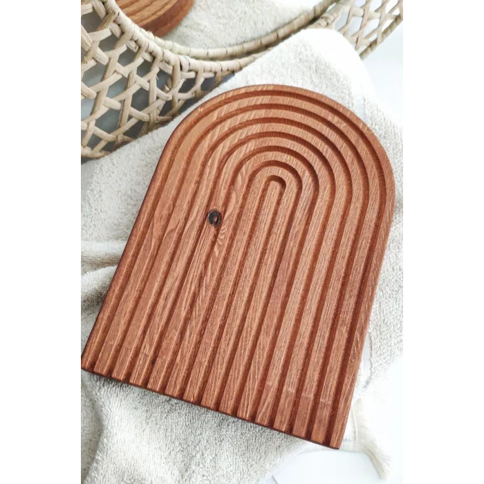 Premium Gökkuşağı Sunum Tahtası – Koyu Kahve 30x18 cm