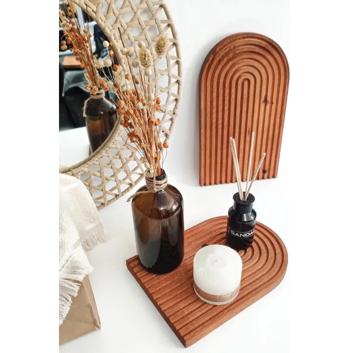 Premium Gökkuşağı Sunum Tahtası – Koyu Kahve 30x18 cm