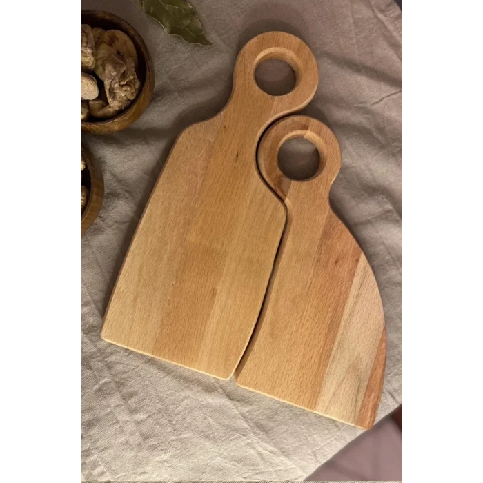 İnce Dokunuşlu Ahşap Analı Kızlı Sunum Tahtası – Şık 2li Çift