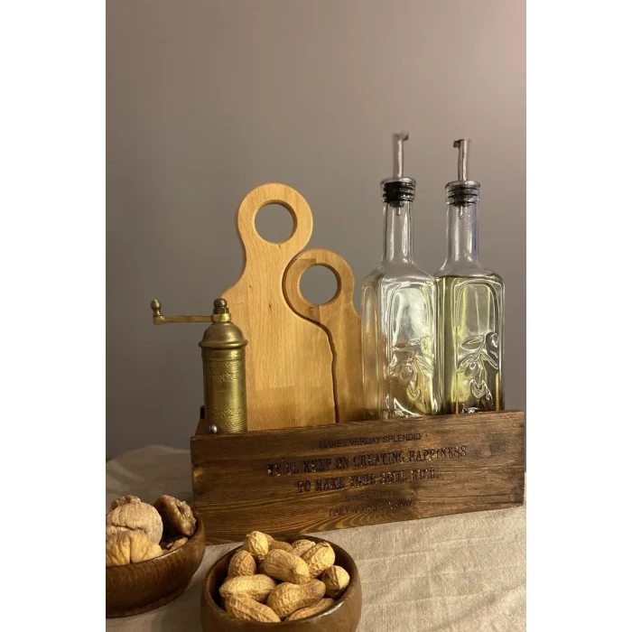 İnce Dokunuşlu Ahşap Analı Kızlı Sunum Tahtası – Şık 2li Çift