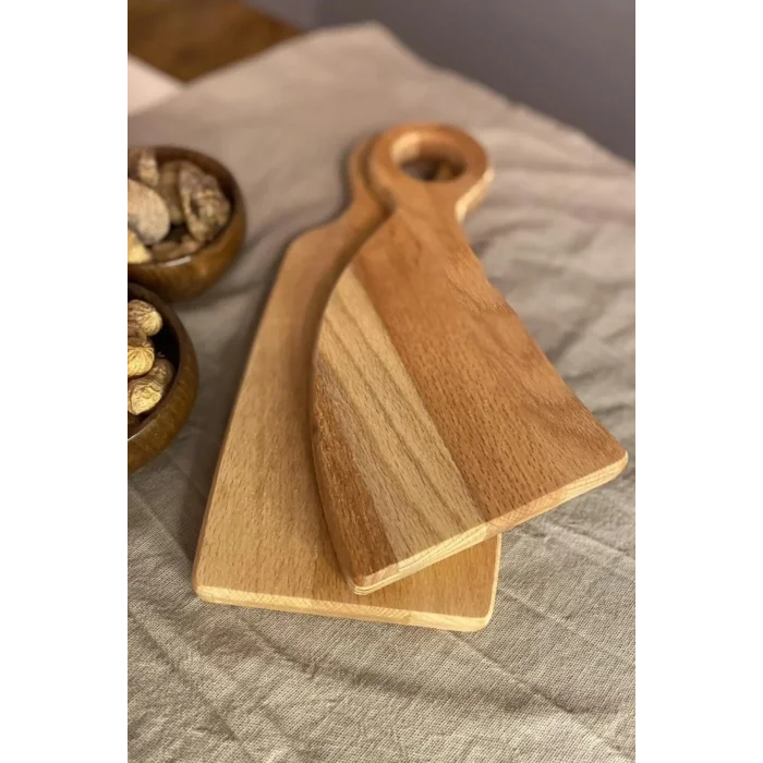 İnce Dokunuşlu Ahşap Analı Kızlı Sunum Tahtası – Şık 2li Çift