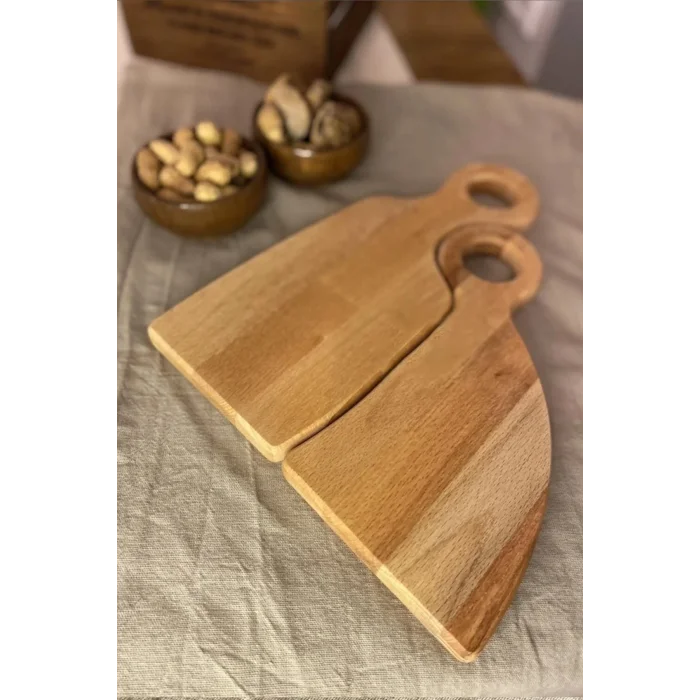 İnce Dokunuşlu Ahşap Analı Kızlı Sunum Tahtası – Şık 2li Çift