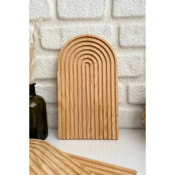 Gökkuşağı Premium Sunum Tahtası – 30x18 cm Açık Kahve