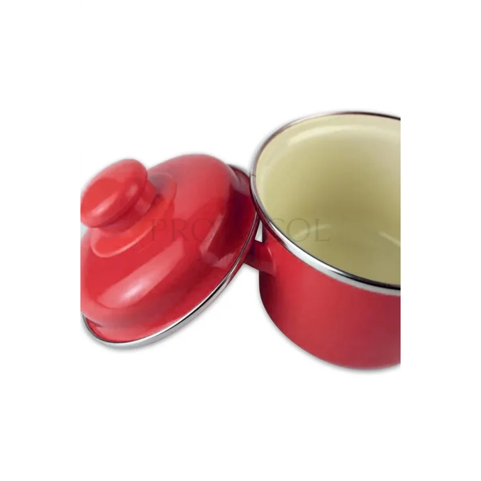 Emaye Lüks Mini Derin Tencere 12 cm – Kırmızı Şıklık