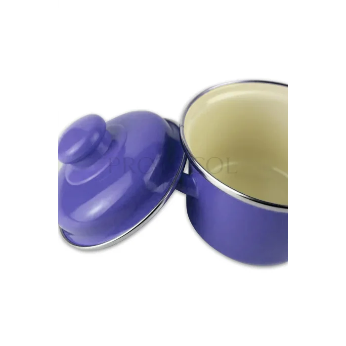 Emaye Premium Mini Derin Tencere – 12 cm / 900 ml – Mavi