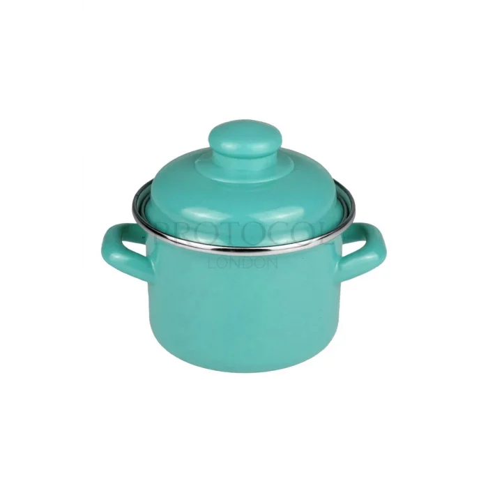 Lüks Emaye Mini Derin Tencere 12 cm – 900 ml