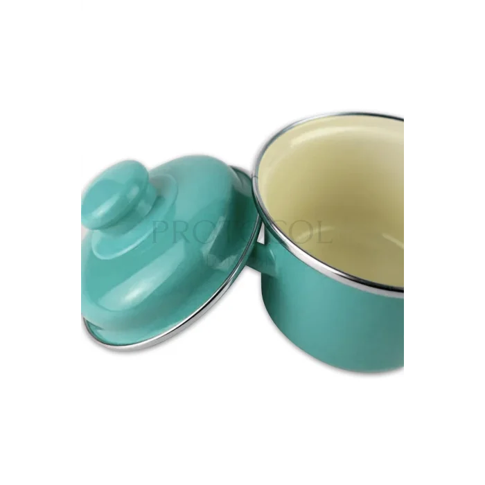 Lüks Emaye Mini Derin Tencere 12 cm – 900 ml