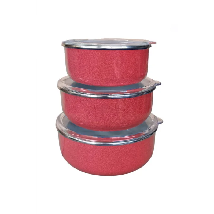 Zarif Italyan 3lü Emaye Saklama Kabı Seti 14/16/18 Cm