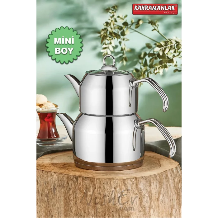 Delux Premium 4 Parça Çaydanlık Seti – Mini Boy Platin