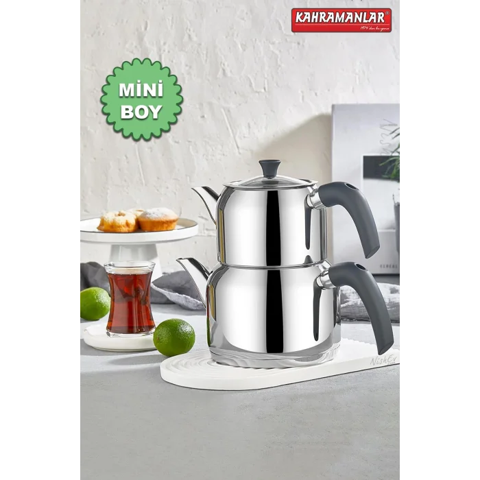 Delux Soft Elite 4 Parça Çaydanlık Takımı – Mini Boy Antrasit