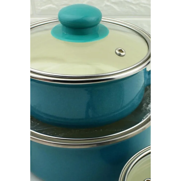 Protocol London 12/14/16 cm Mini Emaye Tencere Seti – Şık Çevre Dostu Çoklu Ocak Uyumu