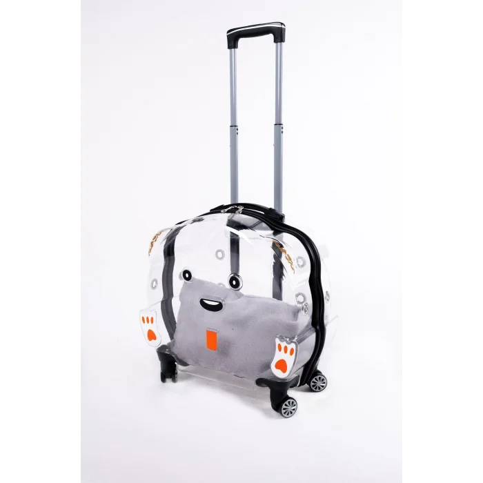 Nishev Lüks Şeffaf Tekerlekli Hayvan Taşıma Çantası