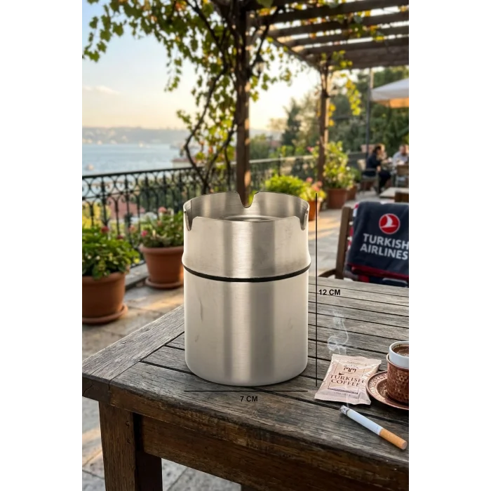 Lüks 4lü Paslanmaz Çelik Kokusuz Küllük Seti