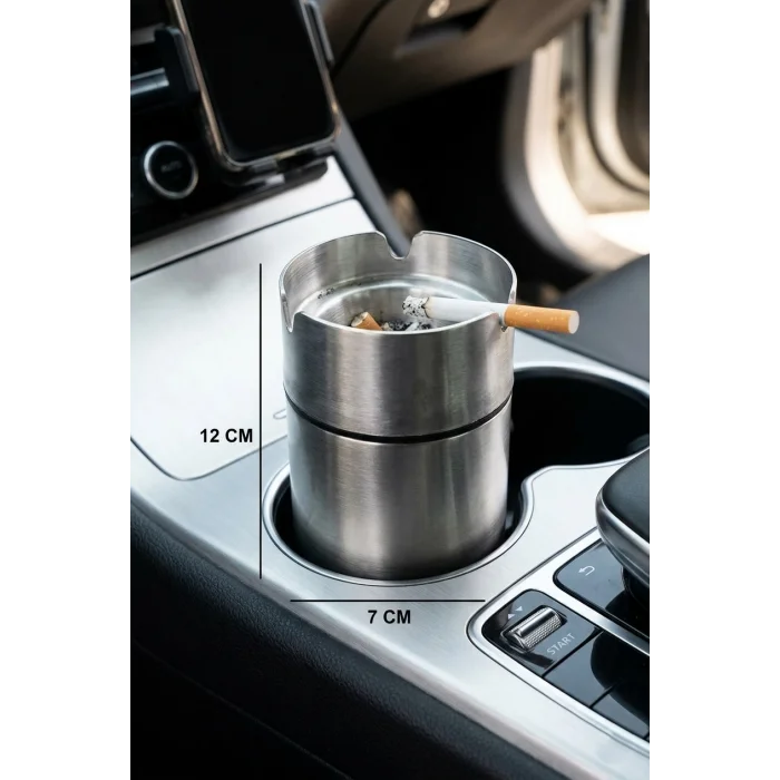 Lüks Paslanmaz Çelik Dekoratif Küllük – 2 Adet, Kokusuz & Dayanıklı