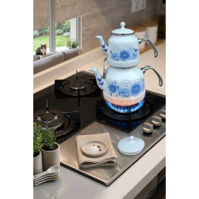 Italyan Lüks Emaye Çaydanlık Takımı