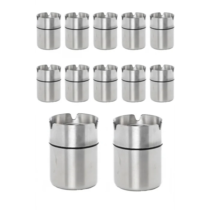 10 Adet Lüks Paslanmaz Çelik Dekoratif Küllük Otel-Cafe-Restaurant